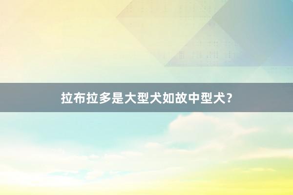 拉布拉多是大型犬如故中型犬？